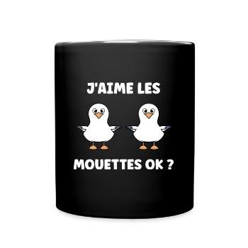 Humour petit mouette - Mug uni - noir - Devant