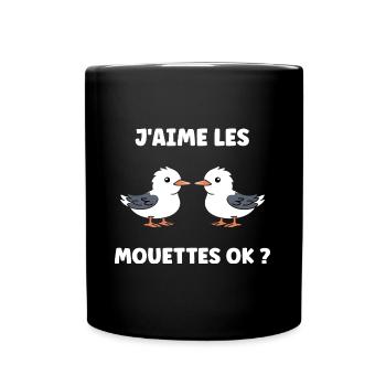 Humour petit mouette - Mug uni - noir - Devant
