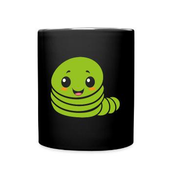Raupen Insektenliebe Kleine Raupe - Tasse einfarbig - Schwarz - Vorne