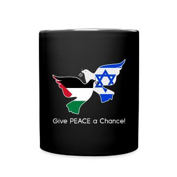 Peace for Israel and Palestine - Full Colour Mug - black - Front