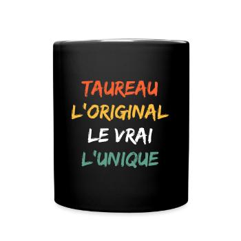 Taureau - Mug uni - noir - Devant