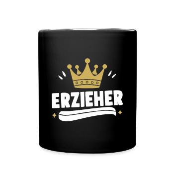 Erzieher-Mann Held Kita Dankeschön Tasse Shirt - Tasse einfarbig - Schwarz - Vorne