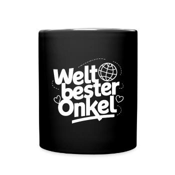 Weltbester Onkel Spruch T-Shirt Geburtstag Familie - Tasse einfarbig - Schwarz - Vorne
