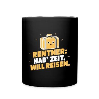 Rentner Reisezeit Ruhestand Abschiedsgeschenk - Tasse einfarbig - Schwarz - Vorne