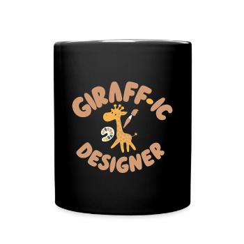 Giraffic Designer Lustig Mediengestalter Fun - Tasse einfarbig - Schwarz - Vorne