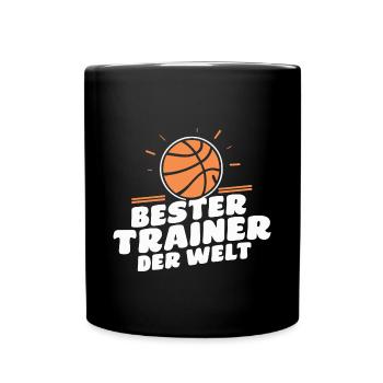 Bester Trainer Basketball Coach Dankeschön - Tasse einfarbig - Schwarz - Vorne