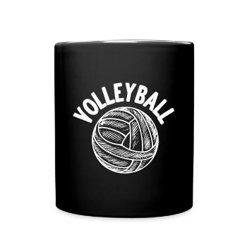 Volleyballball Charm Sportler Beach Indoor Fun - Tasse einfarbig - Schwarz - Vorne
