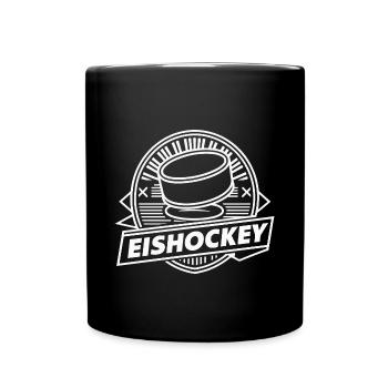 Eishockey Fan Ausrüstung Spiel Puck Tor Geschenk - Tasse einfarbig - Schwarz - Vorne