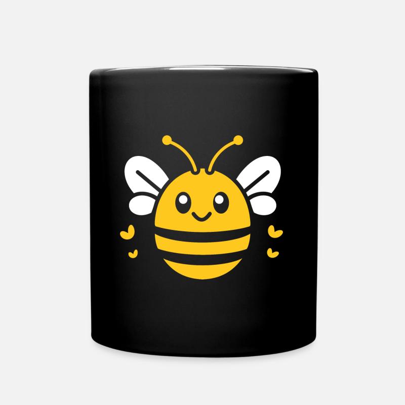 Biene - Tasse einfarbig - Schwarz