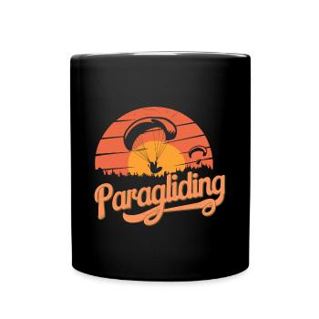 Paraglide-Abenteuer Flug Himmel Adrenalin - Tasse einfarbig - Schwarz - Vorne