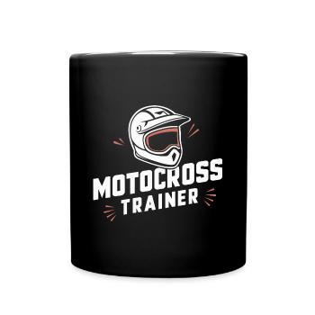 Motocross-Trainer Fanartikel Dirtbike Geschenk - Tasse einfarbig - Schwarz - Vorne