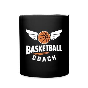 Basketball-Coach - Tasse einfarbig - Schwarz - Vorne
