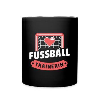 Fußball Liebe Trainerin - Tasse einfarbig - Schwarz - Vorne