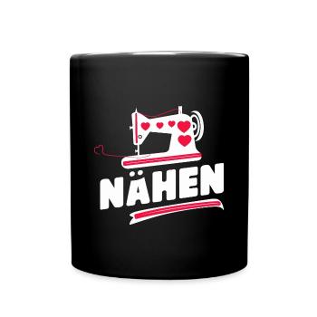 Näh-Liebe Kreativ-Kit für Schneider Stoff-Magie - Tasse einfarbig - Schwarz - Vorne