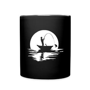 Angeln - Tasse einfarbig - Schwarz - Vorne