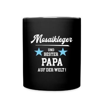 Mosaikleger Bester Papa Vatertag Geburtstag - Tasse einfarbig - Schwarz - Vorne