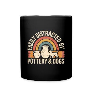 Poterie, chiens et poterie - Mug uni - noir - Devant