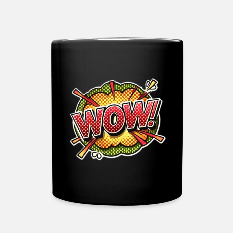 Pop Art Explosion Wow Design - Mug uni - noir