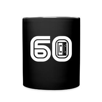 60 Retro Musik 60er - Tasse einfarbig - Schwarz - Vorne