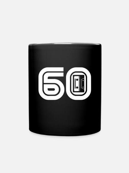 60 Retro Musik 60er - Tasse einfarbig - Schwarz