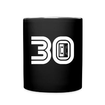 30 Music Fan Retro Cassette Music - Full Colour Mug - black - Front