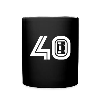 40 Music Fan Retro Cassette Music - Full Colour Mug - black - Front