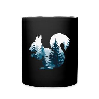 Squirrel Forest Nature - Full Colour Mug - black - Front