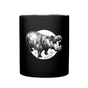 Hippo Safari Africa Wilderness - Full Colour Mug - black - Front