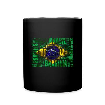 Brazil Flag Brasilia Cool Art Brazilian - Full Colour Mug - black - Front