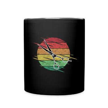 Friseur Schere - Tasse einfarbig - Schwarz - Vorne