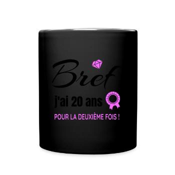40 ans anniversaire femme millésime 1983 humour - Mug uni - noir - Devant