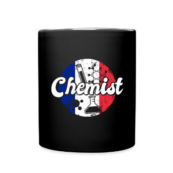 Chemist France Flag Laboratory Chemistry Lab Tech - Full Colour Mug - black - Front