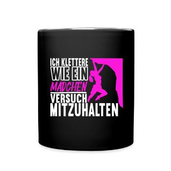 Klettern Kletterer - Tasse einfarbig - Schwarz - Vorne