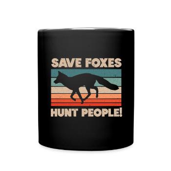 Foxes hunt people Wild animals Fox Fox - Full Colour Mug - black - Front
