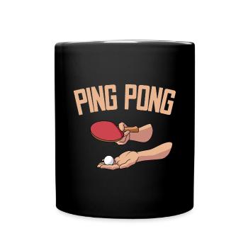 Servir Table Tennis Ball Joueur de Tennis de Table Ping - Mug uni - noir - Devant