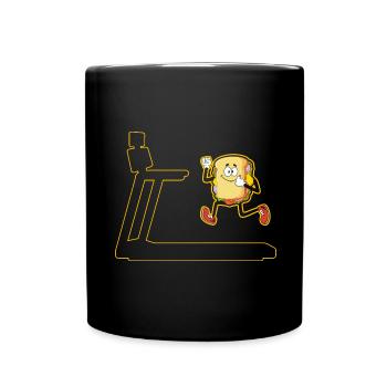 Tapis roulant de coureur de forme physique de musculation de sandwich - Mug uni - noir - Devant