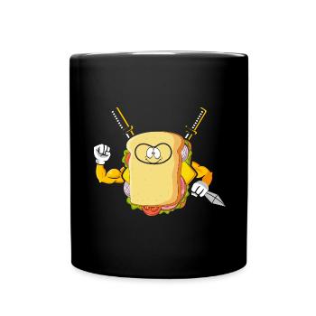 Sandwich Ninja Karate Warrior Japan Geschenk - Tasse einfarbig - Schwarz - Vorne