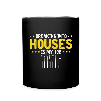 Einbrecher Schlüsseldienst Schließtechniker Design - Tasse einfarbig - Schwarz - Vorne