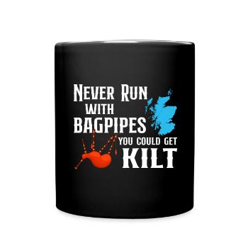 Kilt Schottland Tradition Tartan Lustig - Tasse einfarbig - Schwarz - Vorne
