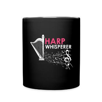 Harp design for harpist and harp player - Full Colour Mug - black - Front