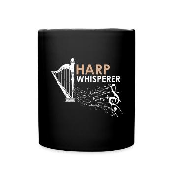 Harp design for harpist and harp player - Full Colour Mug - black - Front