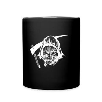 Creepy Grim Reaper - Halloween Skull - Full Colour Mug - black - Front