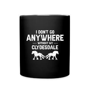 Cydesdale Rider and Draft Horse Designs - Full Colour Mug - black - Front