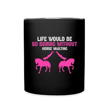 Vaulting Acrobatics Design and Equestrian Horse - Full Colour Mug - black - Front