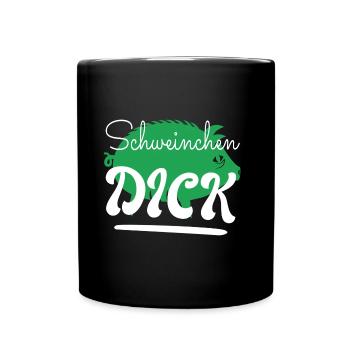 Schweinchen Dick - Tasse einfarbig - Schwarz - Vorne