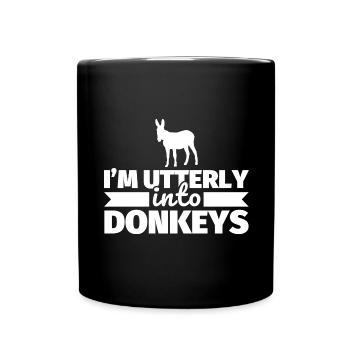 Donkey funny saying for donkey lovers - Full Colour Mug - black - Front