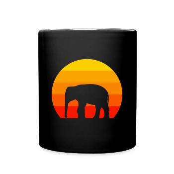 Afrique Safari Amoureux des Animaux Cadeau Rétro Éléphant - Mug uni - noir - Devant