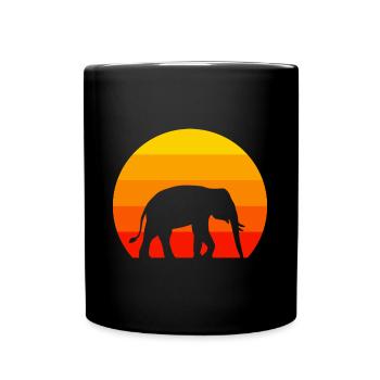 Amoureux des animaux Afrique Animal Cadeau Rétro Éléphant - Mug uni - noir - Devant