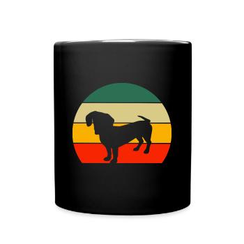 Teckel rétro - Mug uni - noir - Devant