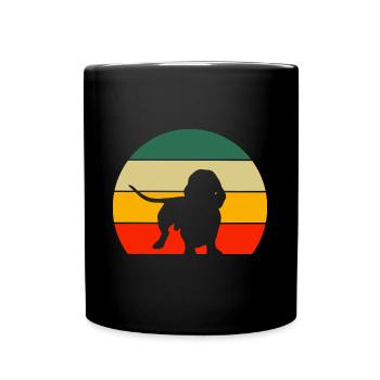 Retro Dog Dachshund - Full Colour Mug - black - Front
